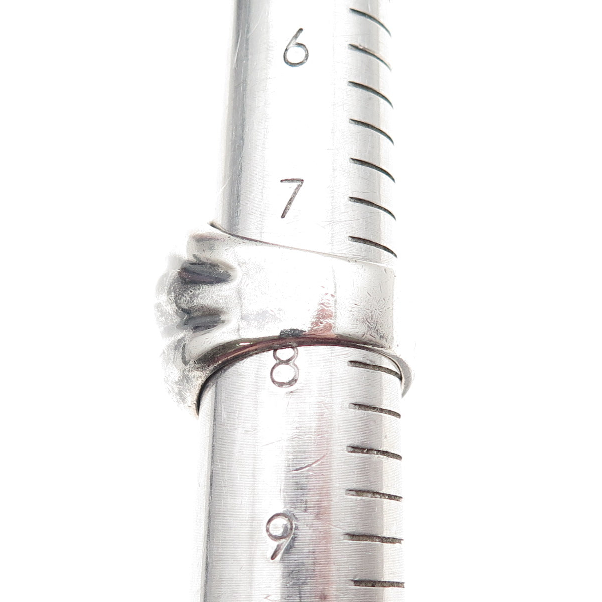 925 Sterling Silver Vintage Mexico Modernist Oxidized Ring Size 8