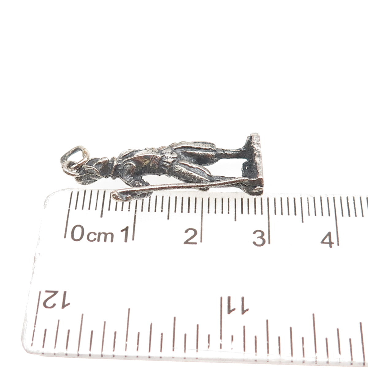 800 Silver Antique Art Deco Vatican City Swiss Guard Oxidized 3D Charm Pendant