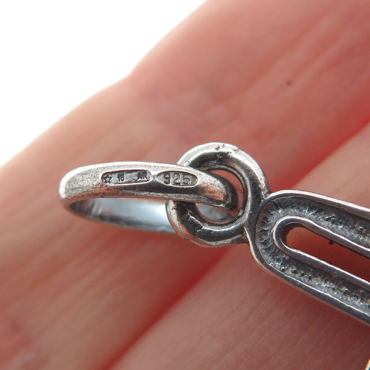 925 Sterling Silver Vintage Italy Cross Modernist Charm Pendant