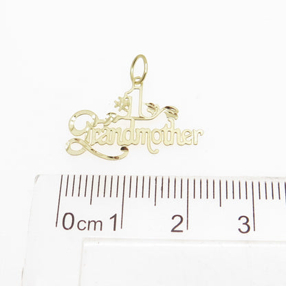 14K Yellow Gold Number One Grandmother Charm Pendant