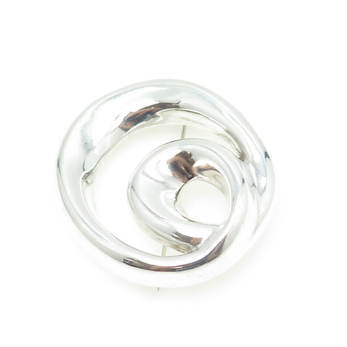 ZINA 925 Sterling Silver Vintage Modernist Twisted Knot Pin Brooch