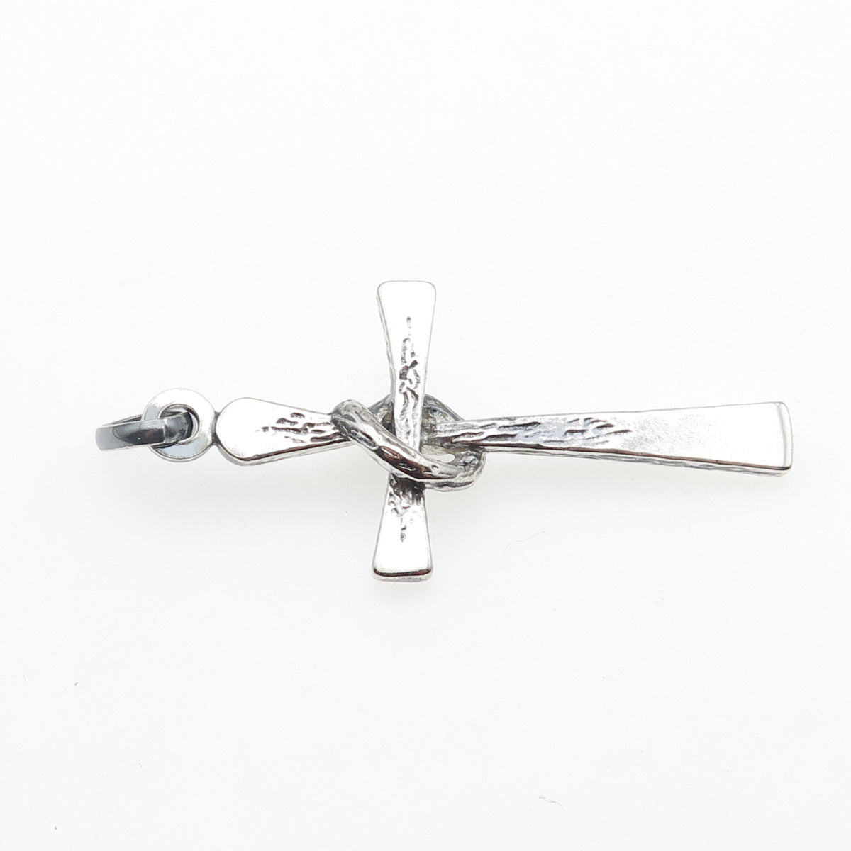 UNOAERRE 925 Sterling Silver Vintage Italy Modernist Cross Oxidized Pendant