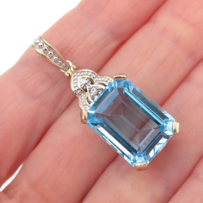 MICHAEL VALITUTTI Gems En Vogue 925 Sterling 2-Tone Blue & White Topaz Pendant