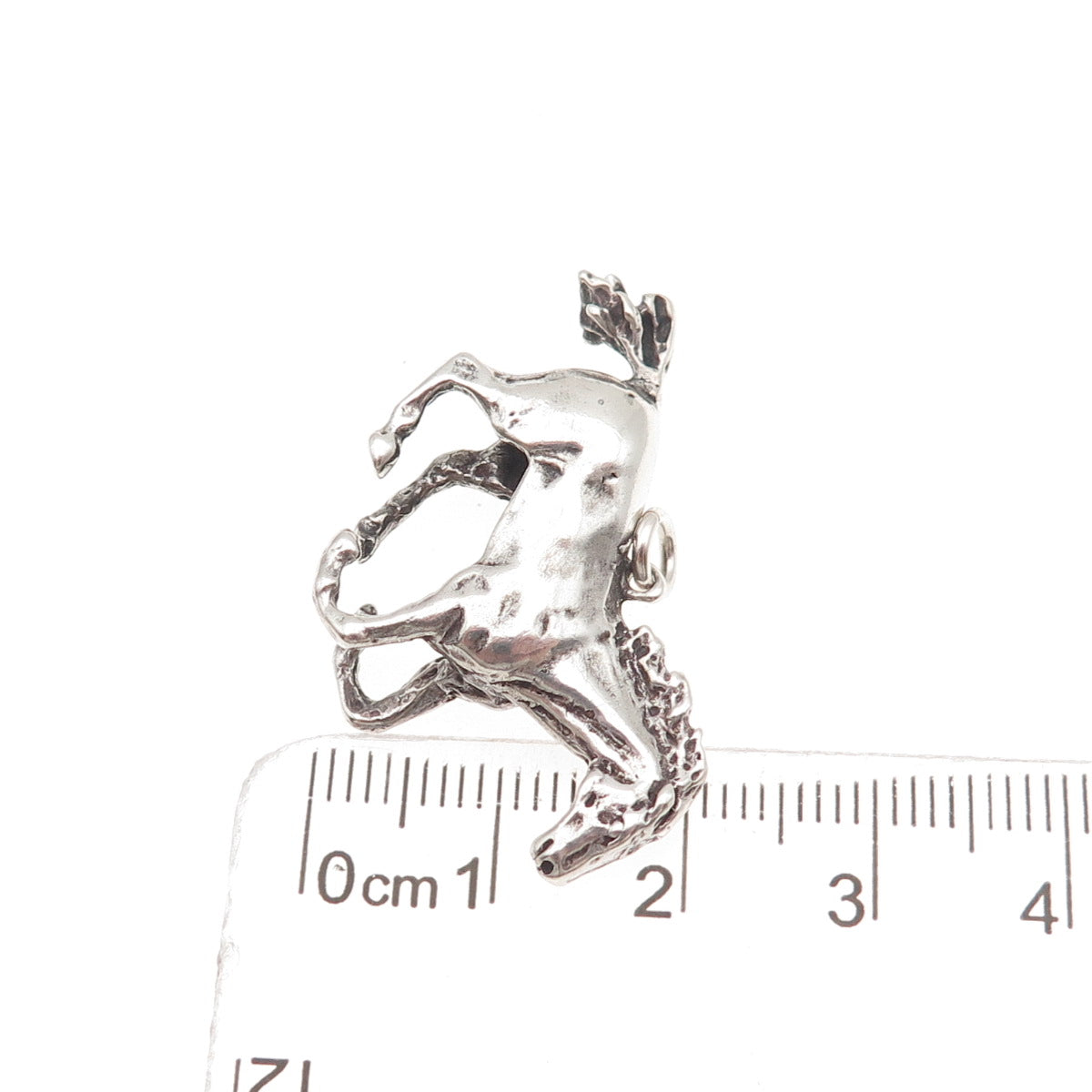 925 Sterling Silver Vintage Wild Horse Oxidized 3D Charm Pendant