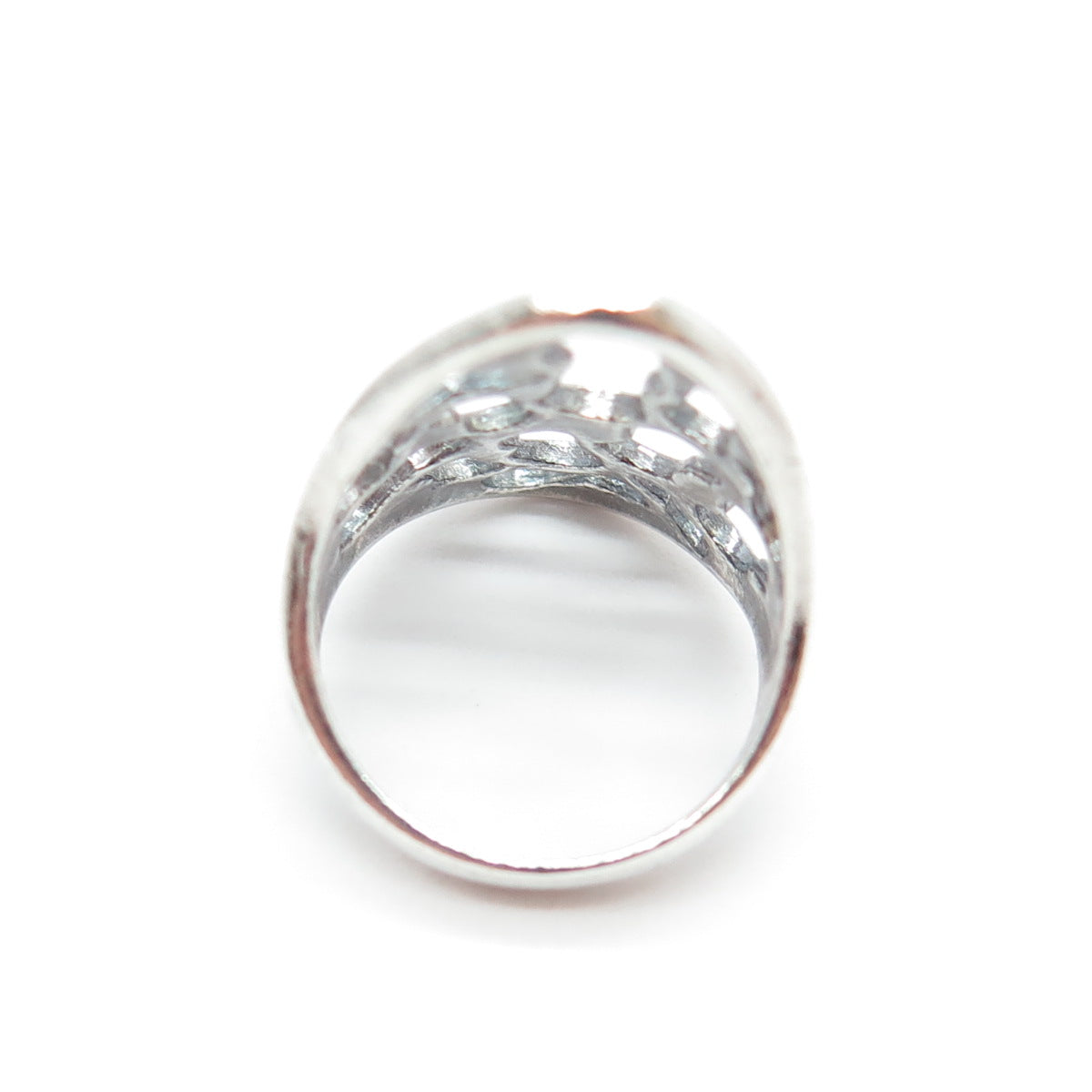 925 Sterling Silver Vintage Modernist Statement Ring Size 5.75