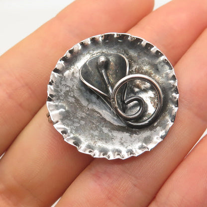 925 Sterling Silver Vintage Lily Floral Pin Brooch
