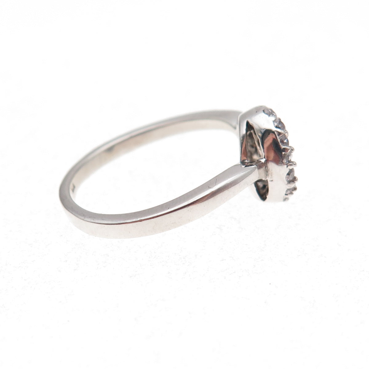 925 Sterling Silver Round-Cut C Z Twisted Knot Ring Size 6