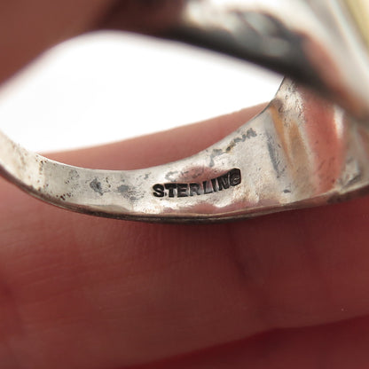 925 Sterling Silver 2-Tone Antique WWII US Army Eagle Oxidized Ring Size 10