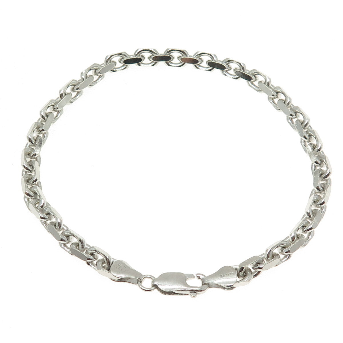 KARIZIA SPA KA-1772 925 Sterling Silver Italy Anchor Cable Link Bracelet 8.5"