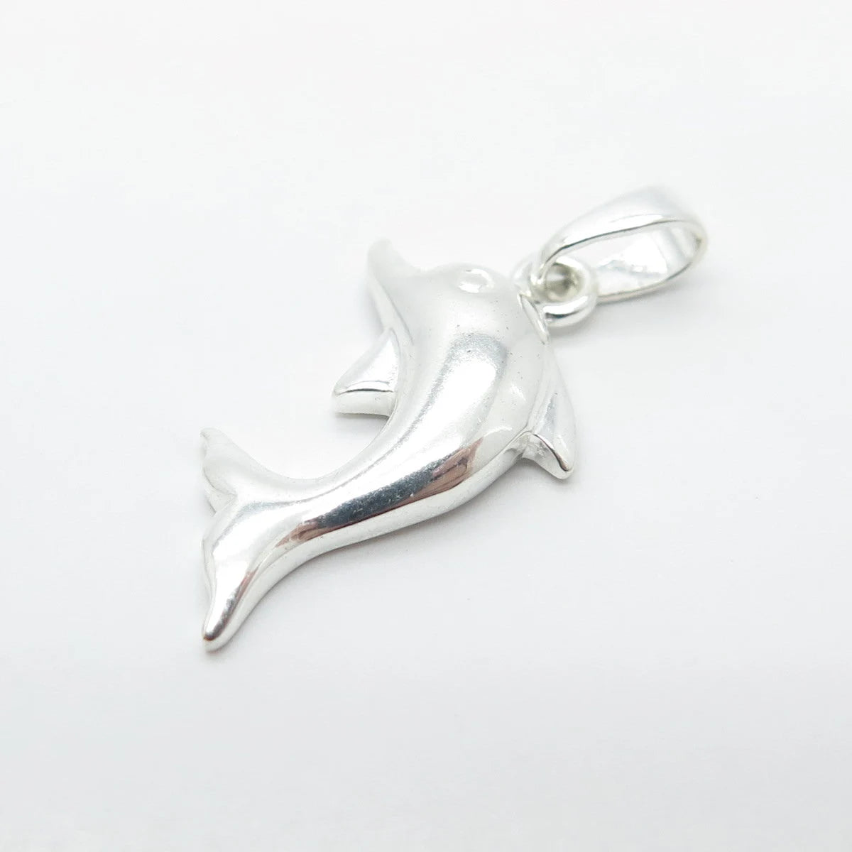 925 Sterling Silver Vintage Friendly Dolphin Charm Pendant