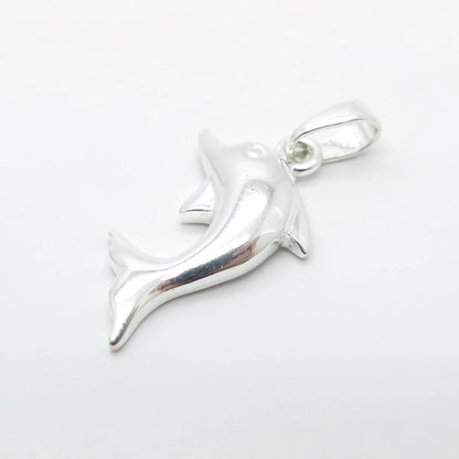 925 Sterling Silver Vintage Friendly Dolphin Charm Pendant