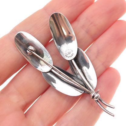 Carl Ove Frydensberg Sterling Silver Vintage Denmark Modernist Floral Pin Brooch