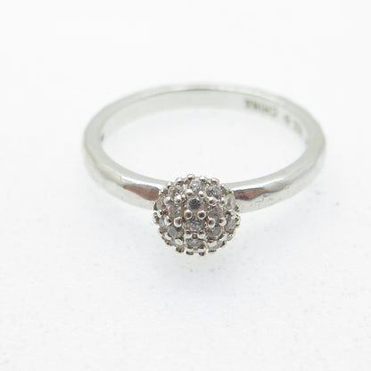 SILPADA 925 Sterling Silver Round-Cut C Z Ball Ring Size 7
