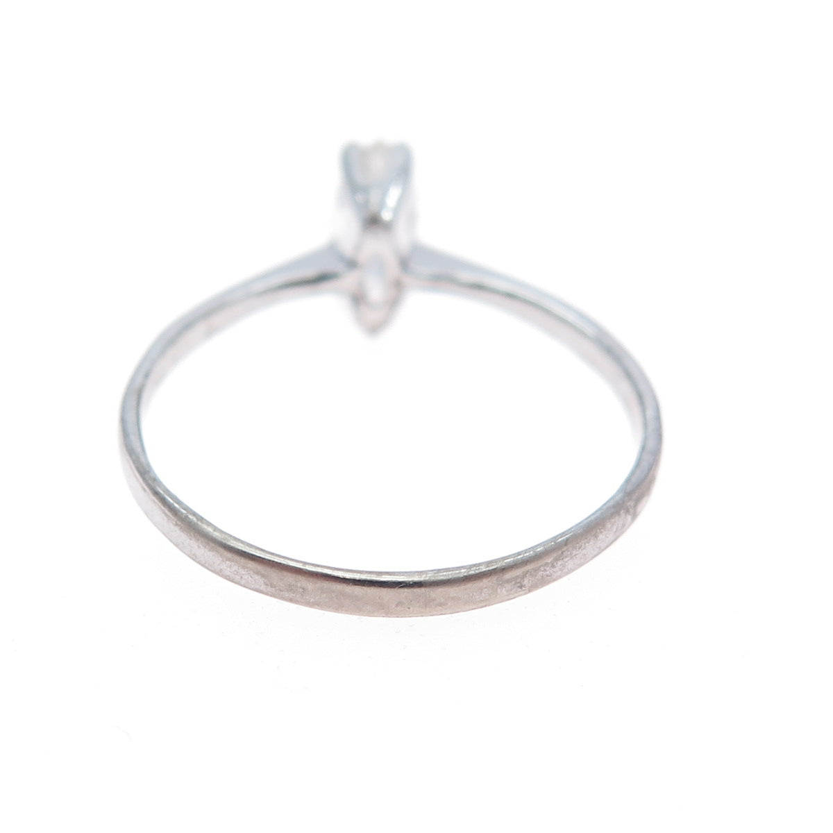 925 Sterling Silver Marquise-Cut C Z Engagement Ring Size 8