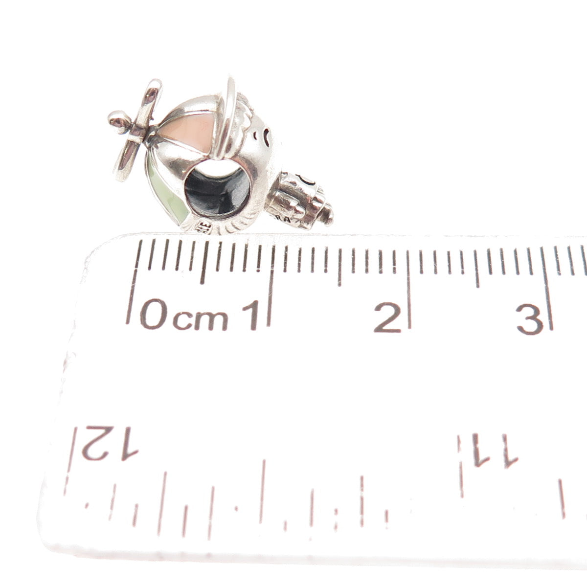 PANDORA 925 Sterling Silver Enamel Propeller Hat Boy Slide Bead Charm