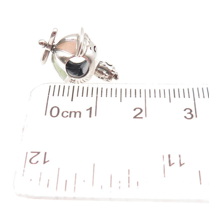 PANDORA 925 Sterling Silver Enamel Propeller Hat Boy Slide Bead Charm
