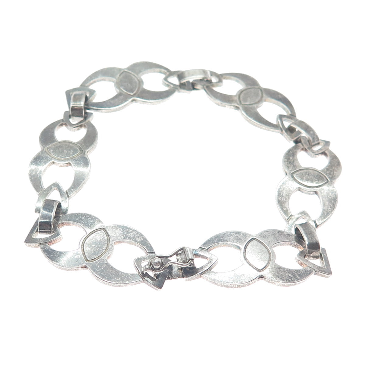 ORBE 925 Sterling Silver Vintage Italy Modernist Infinity Link Bracelet 7.25"