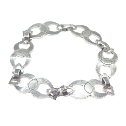ORBE 925 Sterling Silver Vintage Italy Modernist Infinity Link Bracelet 7.25"