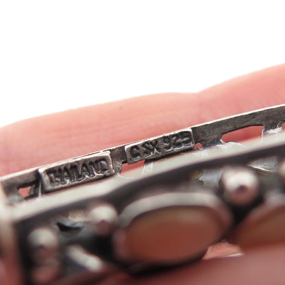 SX Sally C 925 Sterling Vintage Real Black Onyx Abalone Shell MOP Slide Pendant