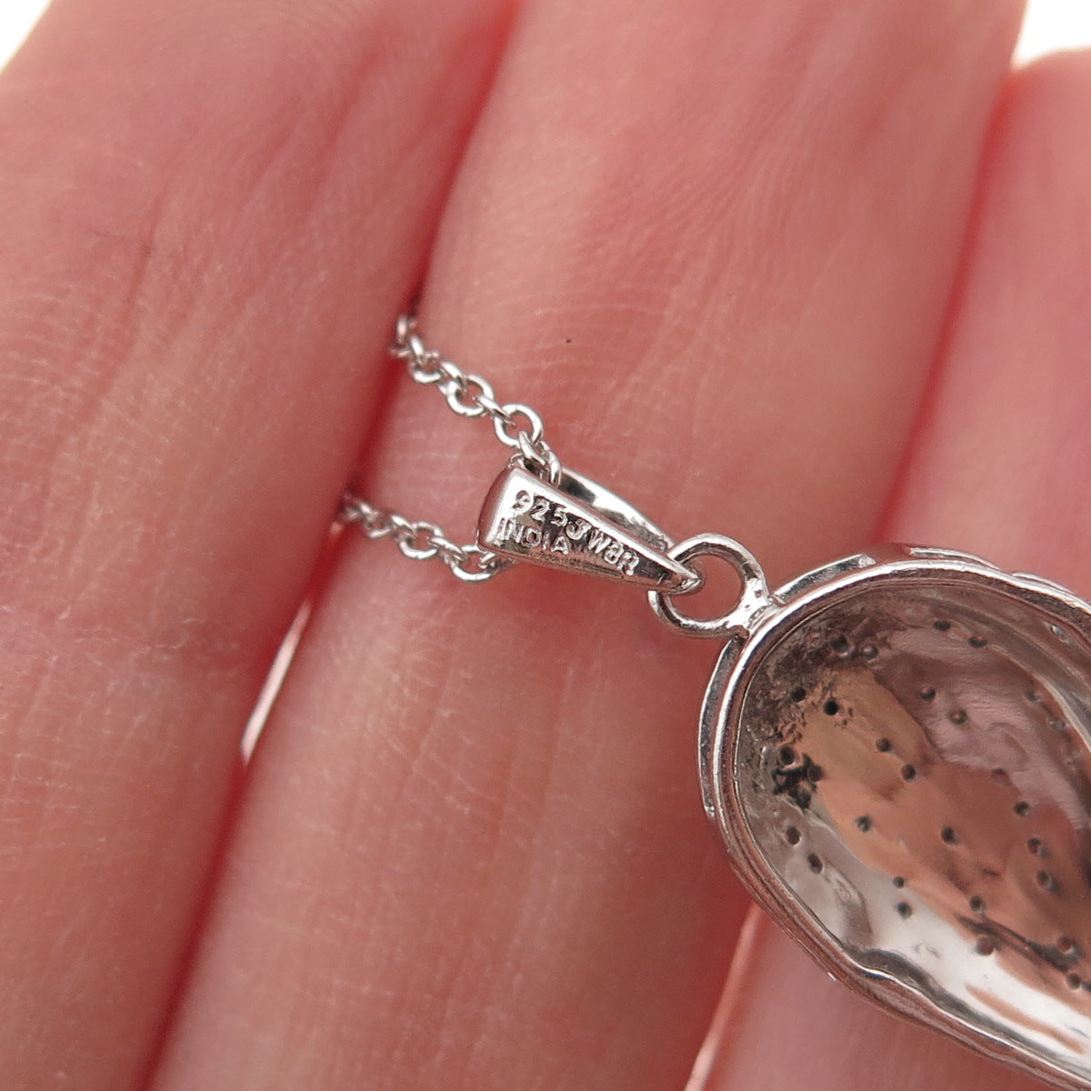 Jane Seymour Sterling Silver Real Diamond Angel Wing Cable Chain Necklace 18"