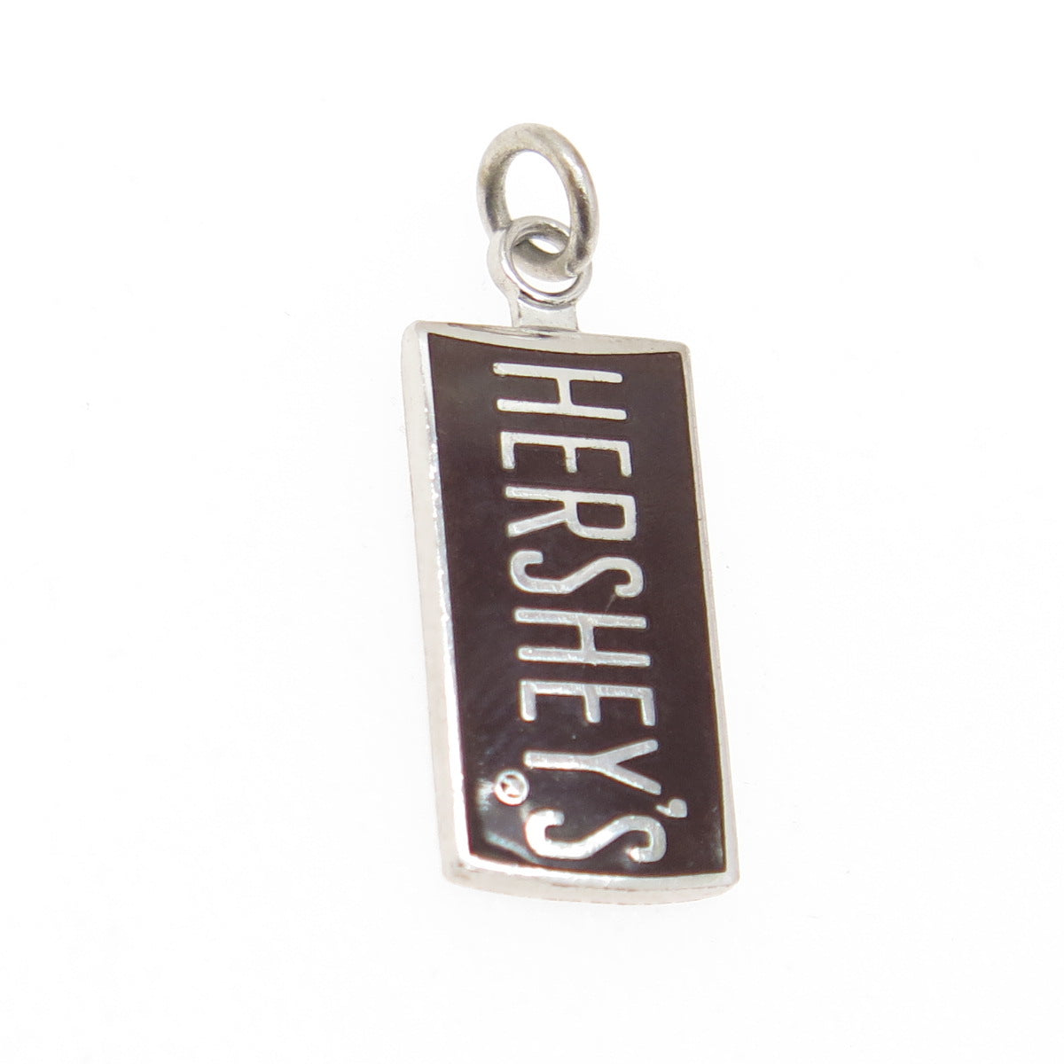 KINNEY Sterling Silver Vintage Enamel Hershey's Chocolate Bar Minimalist Pendant