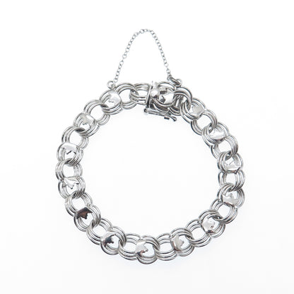 AMERICAN 925 Sterling Silver Antique Art Deco Bismark Link Bracelet 7"