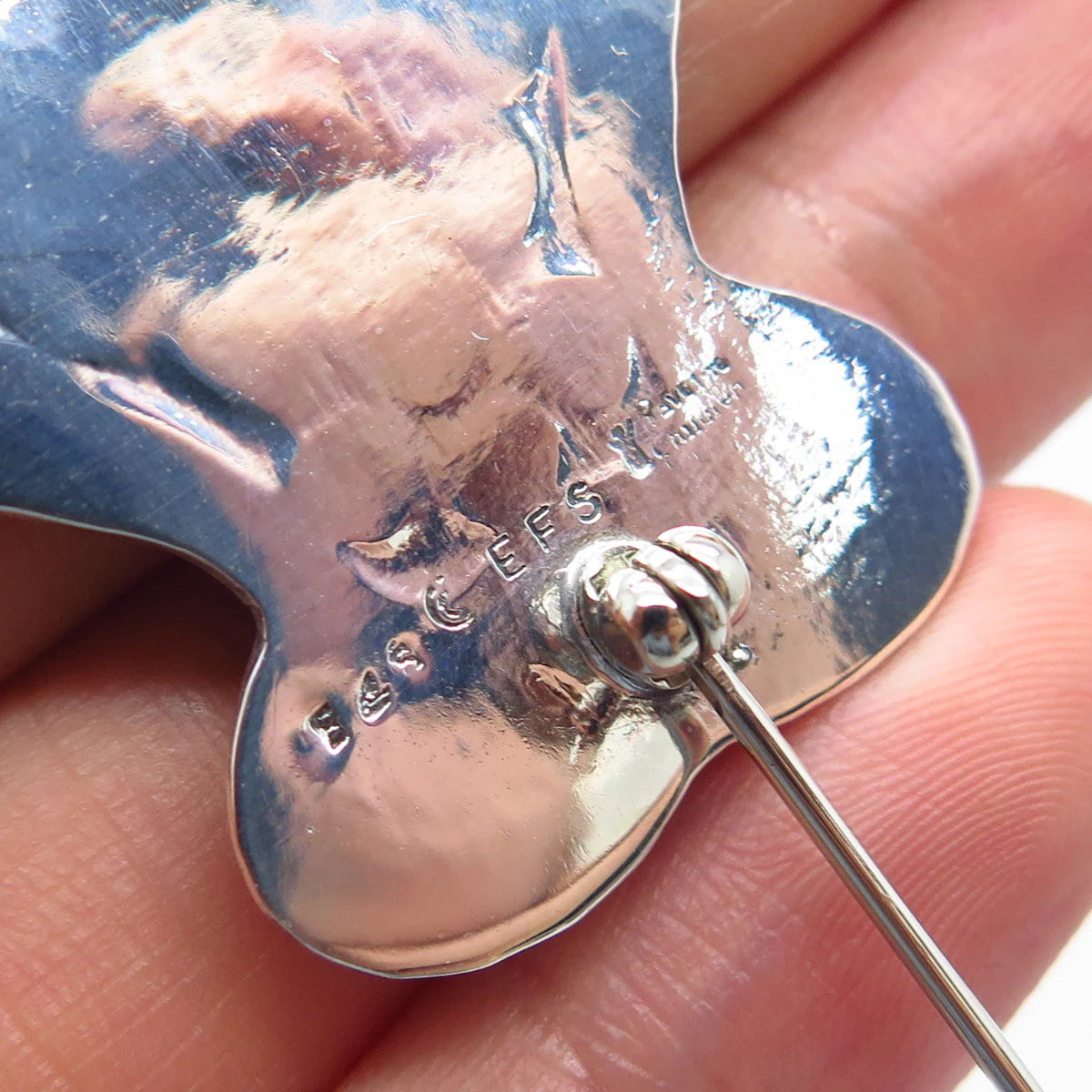925 Sterling Silver Vintage EFS Wise Owl Pin Brooch