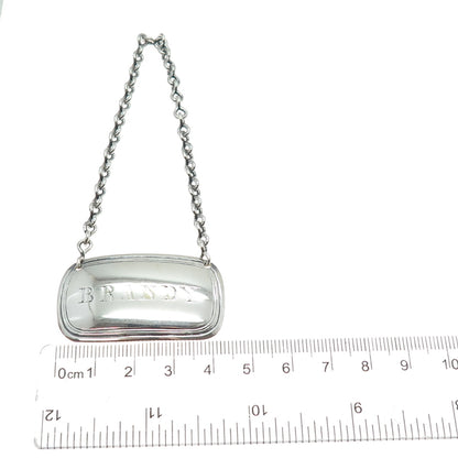 925 Sterling Silver Antique Art Deco Brandy Bottle Tag