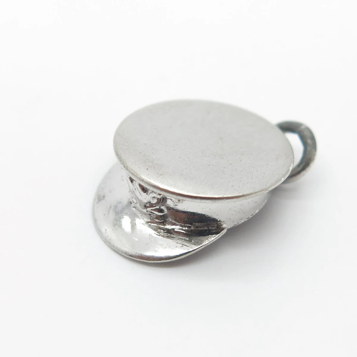 925 Sterling Silver Vintage Cap 3D Charm Pendant