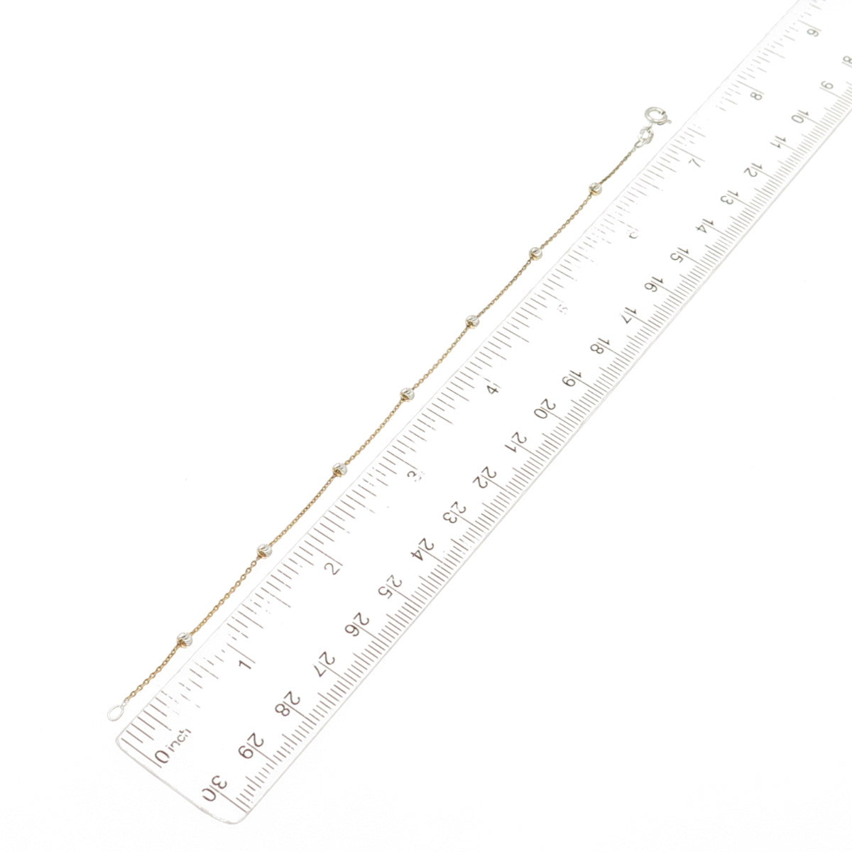 DBJ Dee Berkle 925 Sterling 2-Tone Italy Diamond-Cut Ball Station Bracelet 7"