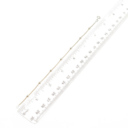 DBJ Dee Berkle 925 Sterling 2-Tone Italy Diamond-Cut Ball Station Bracelet 7"