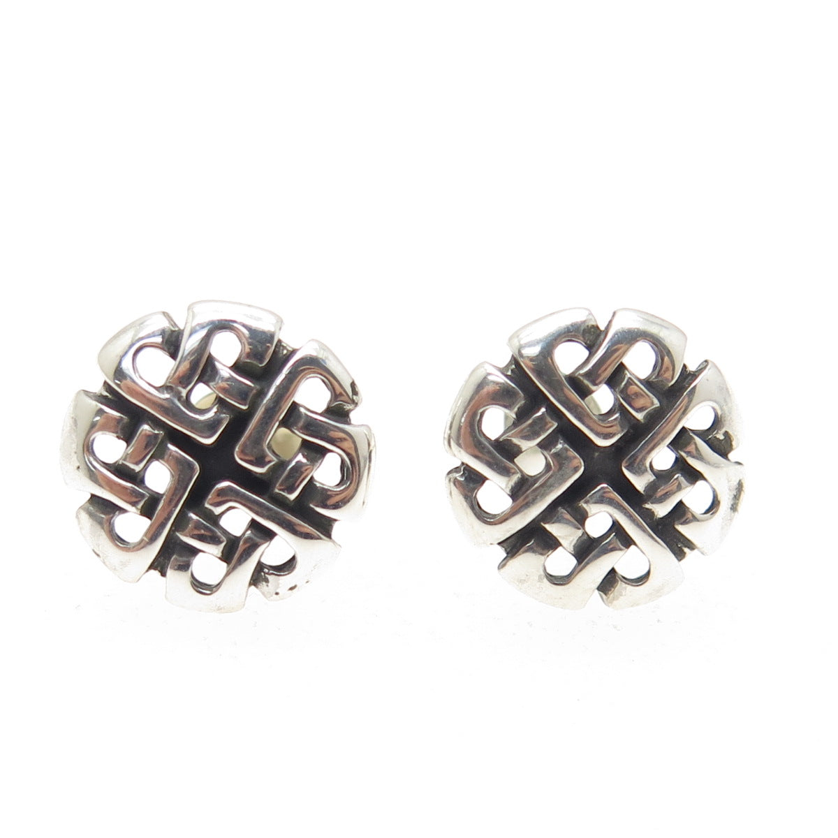 SHUBE 925 Sterling Silver Vintage Celtic / Viking Knot Stud Earrings