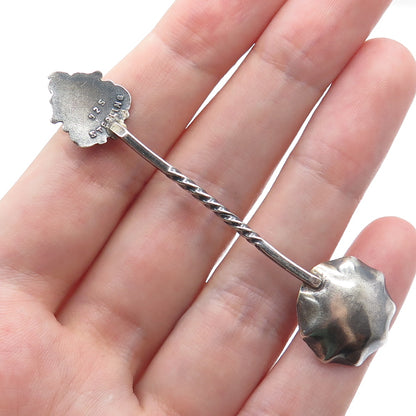 925 Sterling Silver Vintage Mexico Enamel Liberty Salt & Spices Spoon