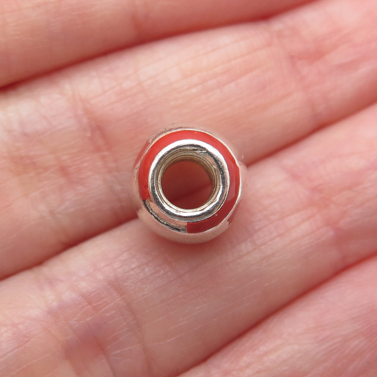 CHAMILIA 925 Sterling Silver Enamel Canadian Flag Bead Charm