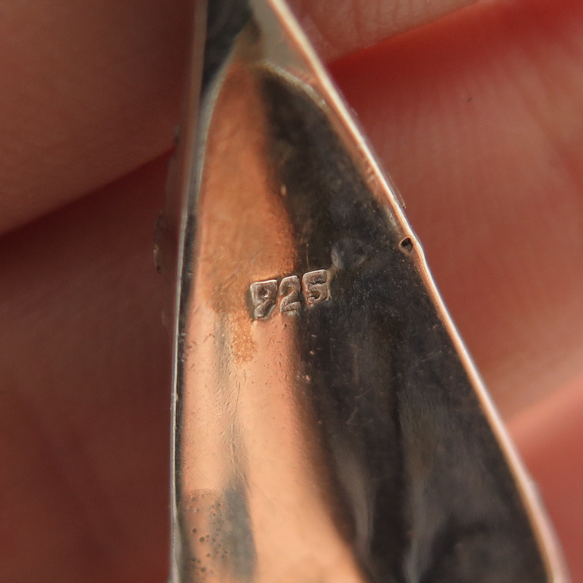 925 Sterling Silver 2-Tone Vintage Modernist Granulated Oxidized Charm Pendant