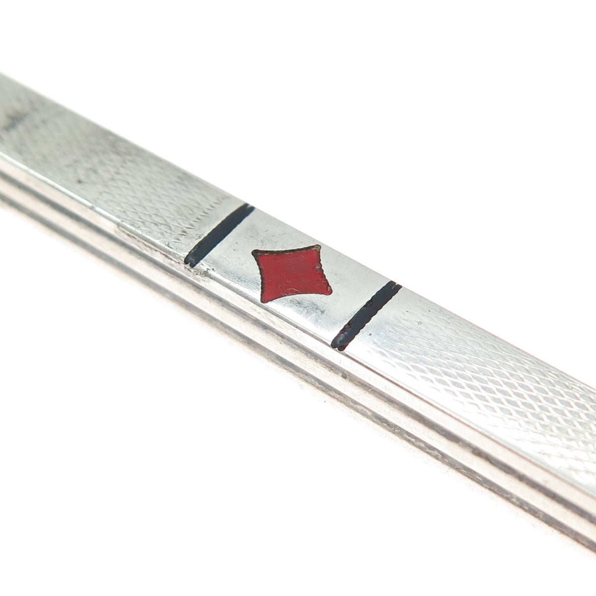935 Silver Vintage Enamel Diamonds Playing Card Suits Mechanical Pencil