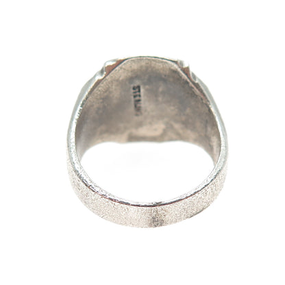 925 Sterling Silver Vintage 1961 Enamel Straubenmuller JH School Ring Size 8.25
