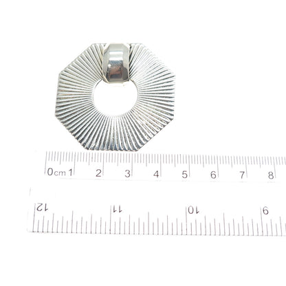 925 Sterling Silver Vintage Modernist Geometric Oxidized Pin Brooch