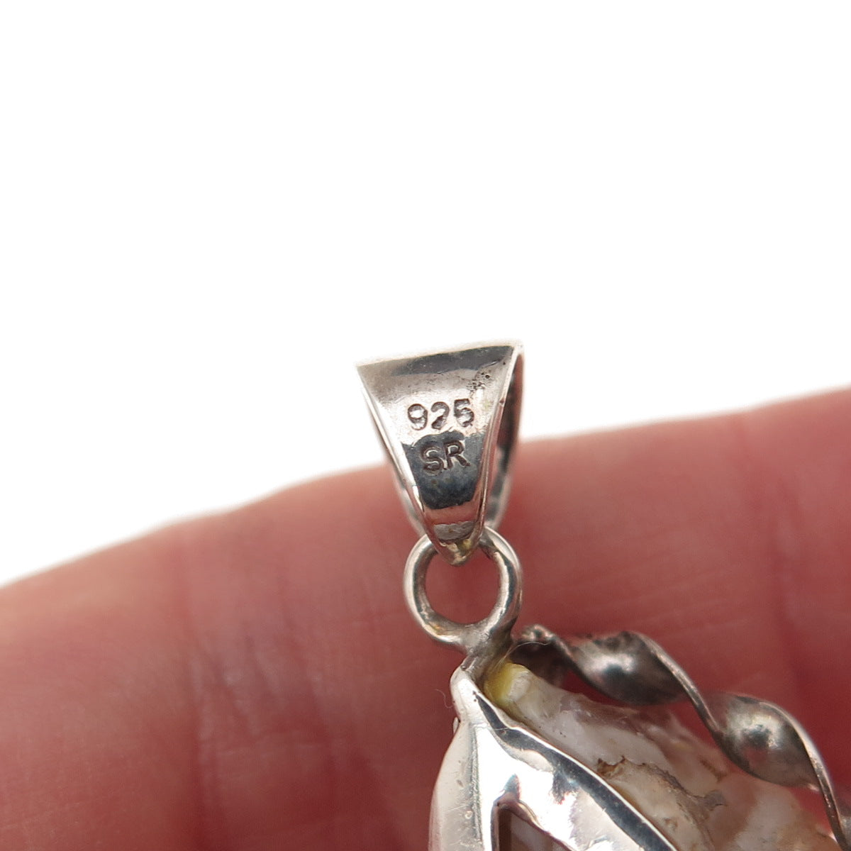 Luli Hamersztein 925 Sterling Silver Vintage Real Druzy Agate Teardrop Pendant
