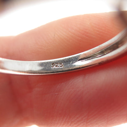 CHARLES WINSTON 925 Sterling Silver Real Round-Cut Diamond Heart Ring Size 7.25