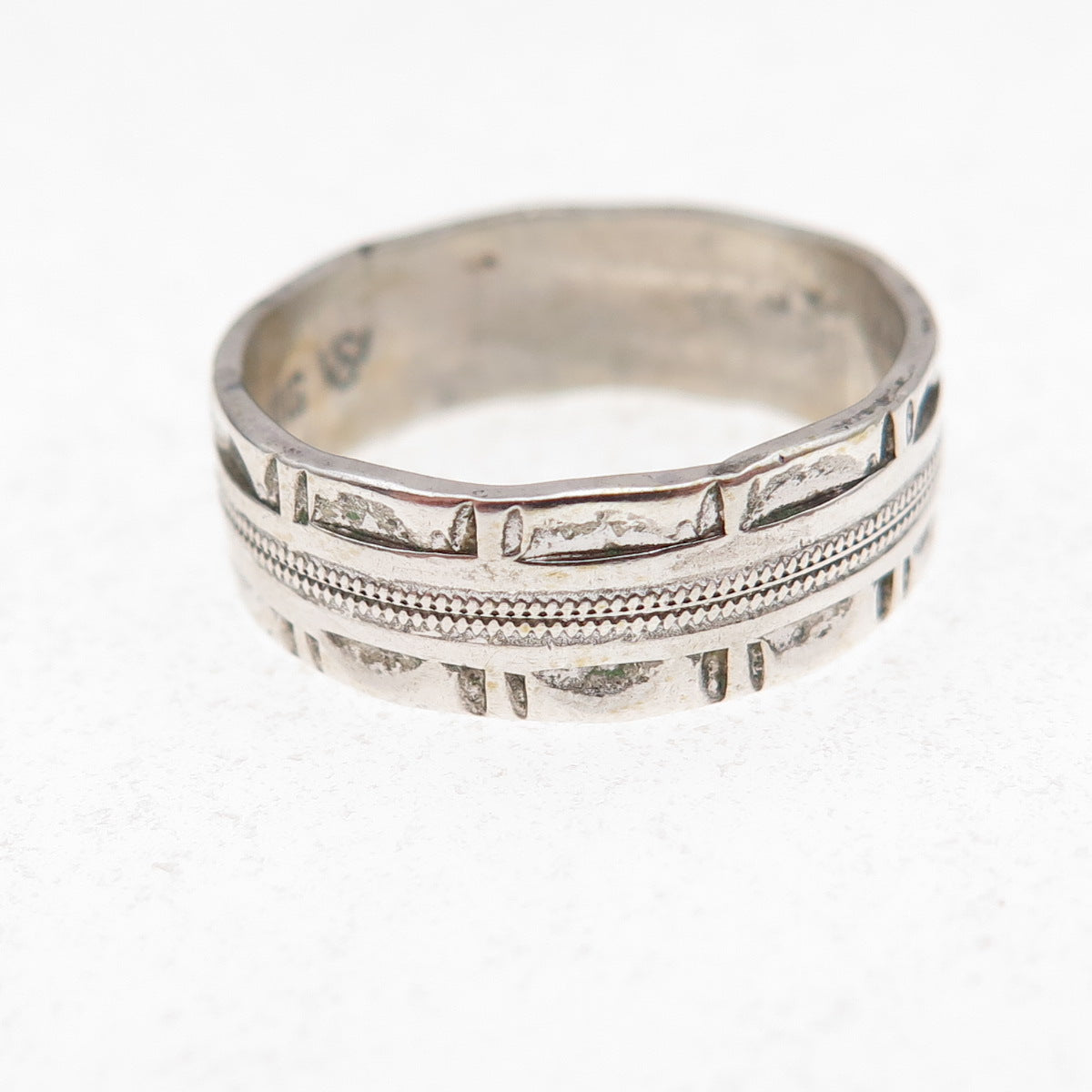 J.D. Schlang Co. 925 Sterling Silver Antique Art Deco Oxidized Band Ring Size 6