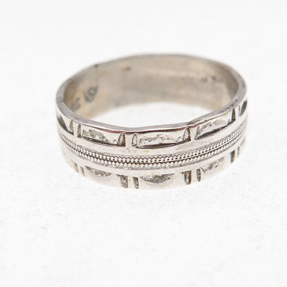 J.D. Schlang Co. 925 Sterling Silver Antique Art Deco Oxidized Band Ring Size 6