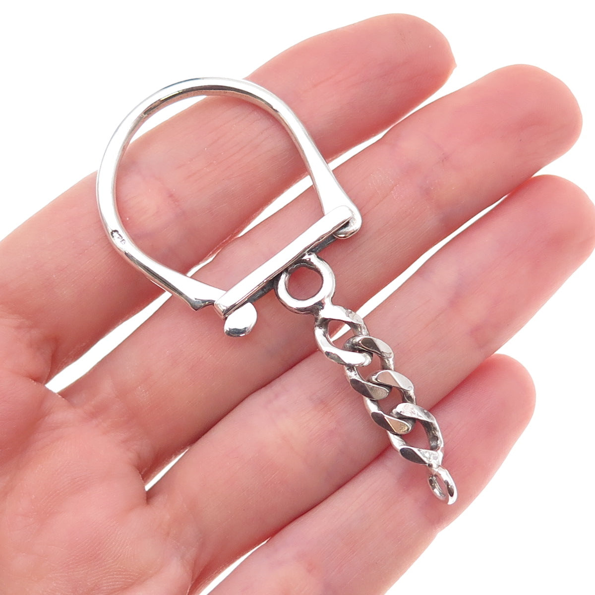 925 Sterling Silver Vintage Key Chain Ring Holder