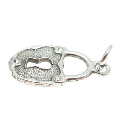 925 Sterling Silver Vintage Padlock Charm Pendant