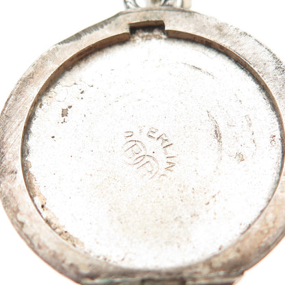 Binder Bros Sterling Silver Antique Art Deco Locket Pendant Chain Necklace 20"