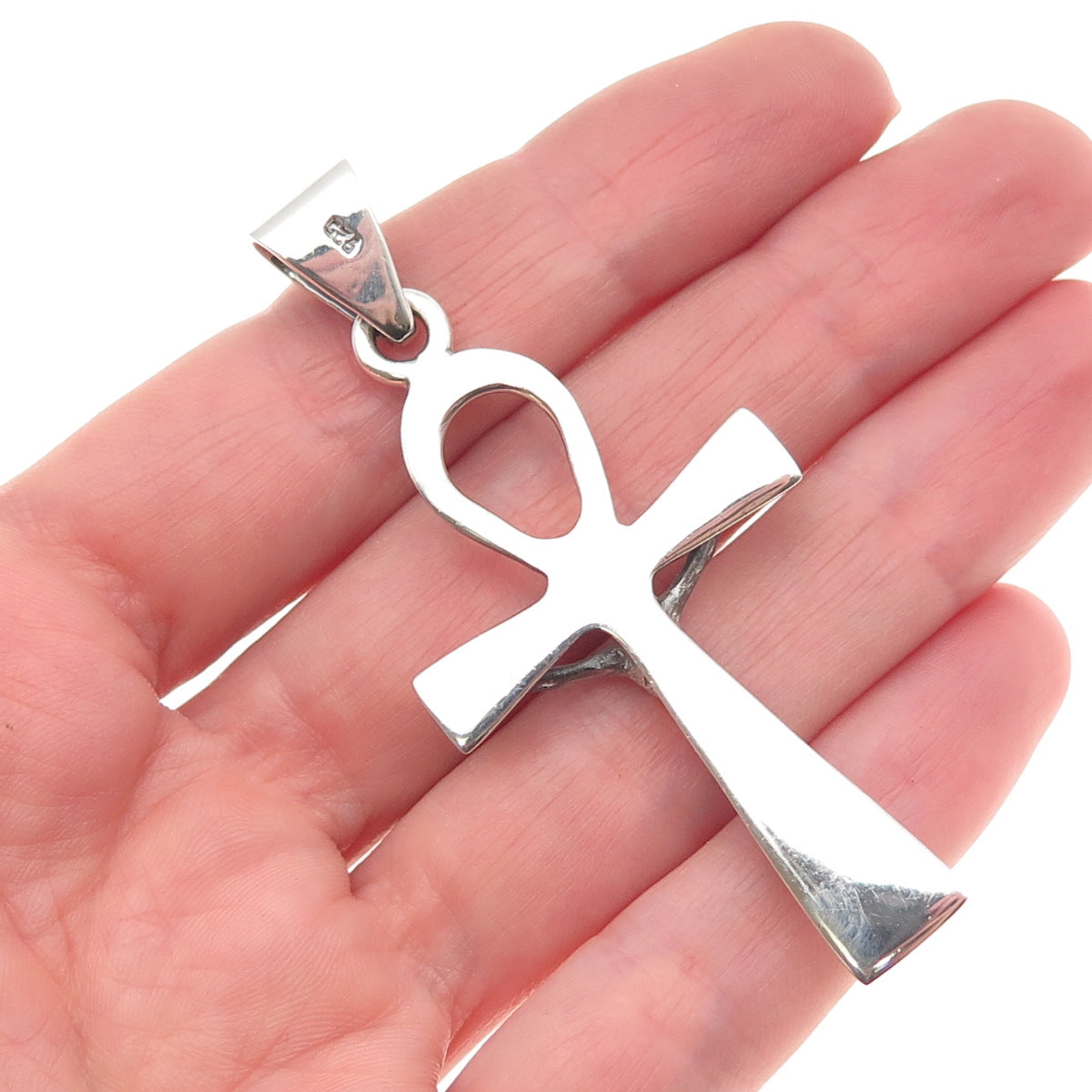 925 Sterling Silver Vintage Egyptian Ankh Crucifix Cross Charm Pendant
