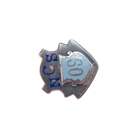 BASTIAN BROTHERS 925 Sterling Silver Antique 1909 Enamel NCS College Pin Brooch