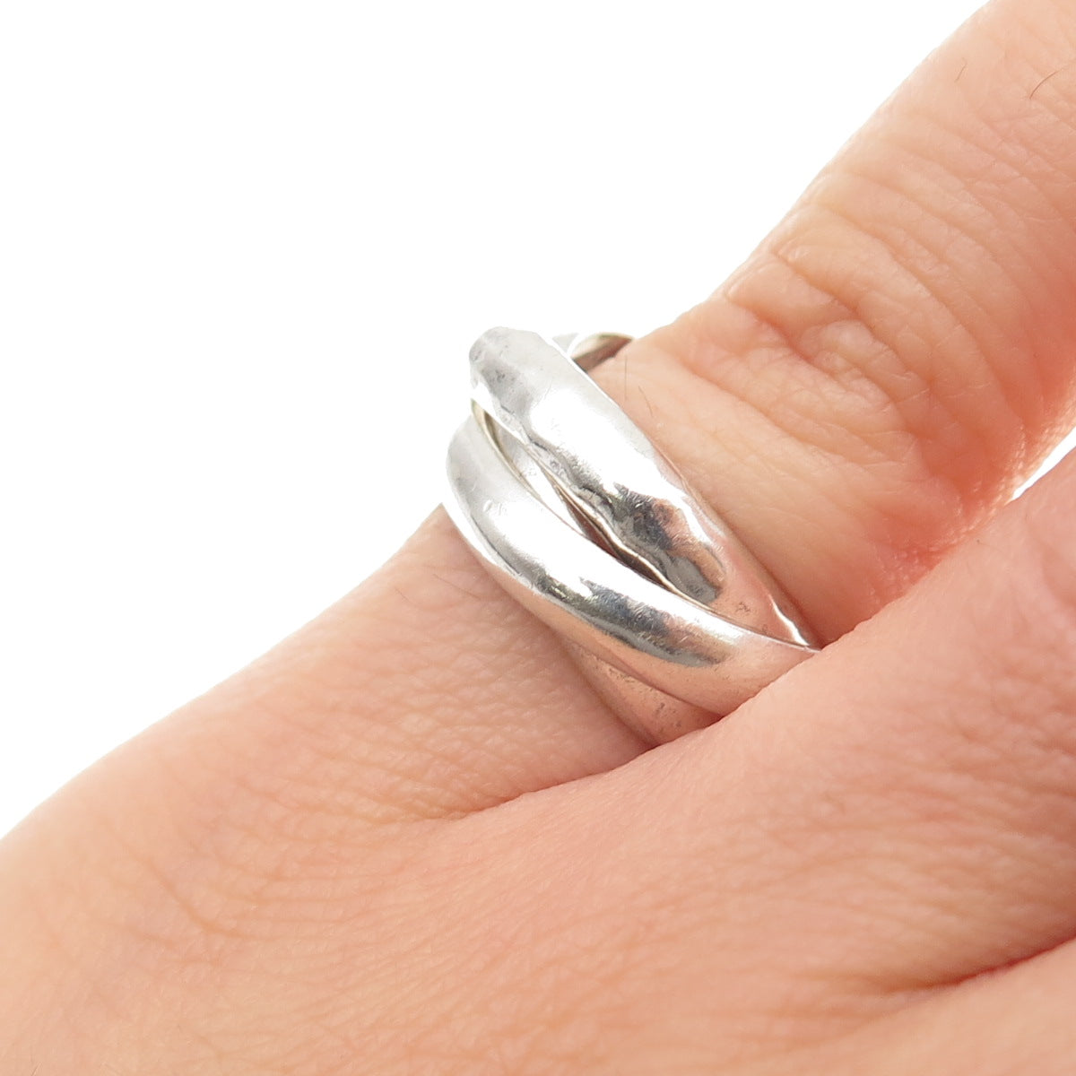 SILPADA 925 Sterling Silver Vintage Interlocked Trinity Band Ring Size 6