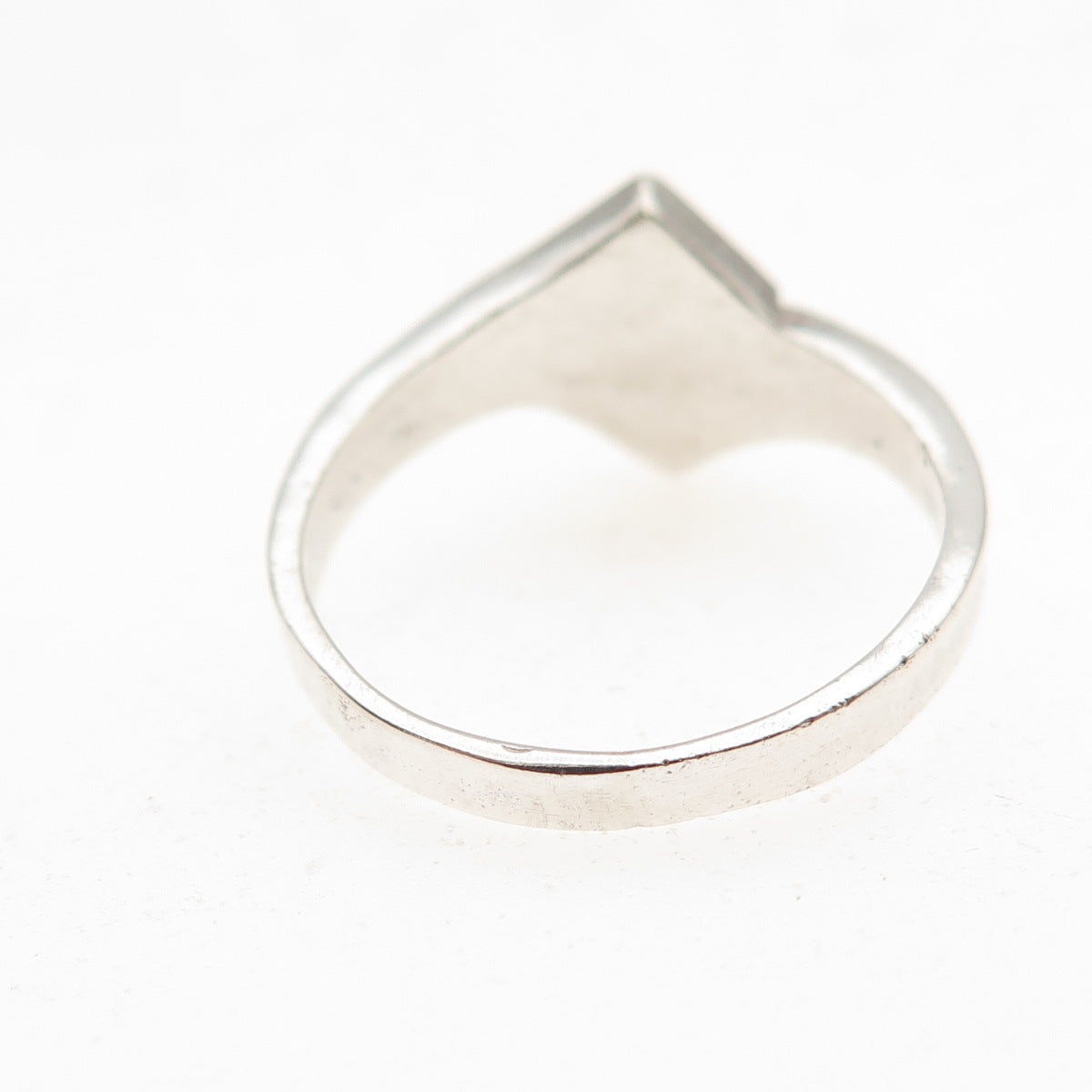 925 Sterling Silver Vintage Real Lapis Bypass Oxidized Ring Size 4.75