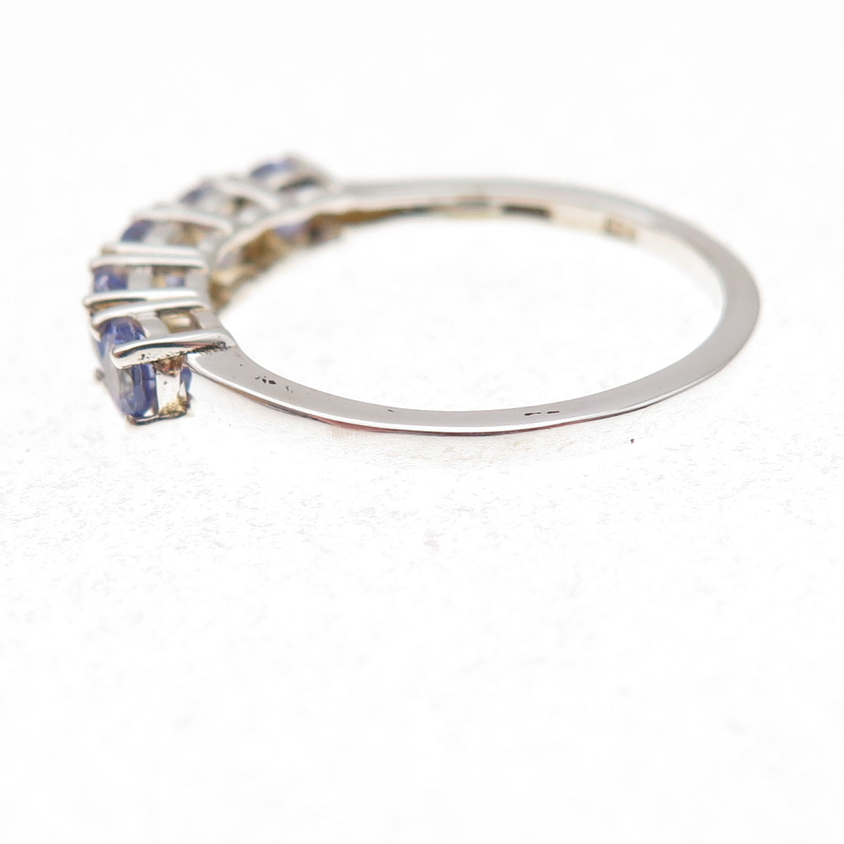 Chuck Clemency 925 Sterling Silver Gold Plated Real Tanzanite Band Ring Size 8